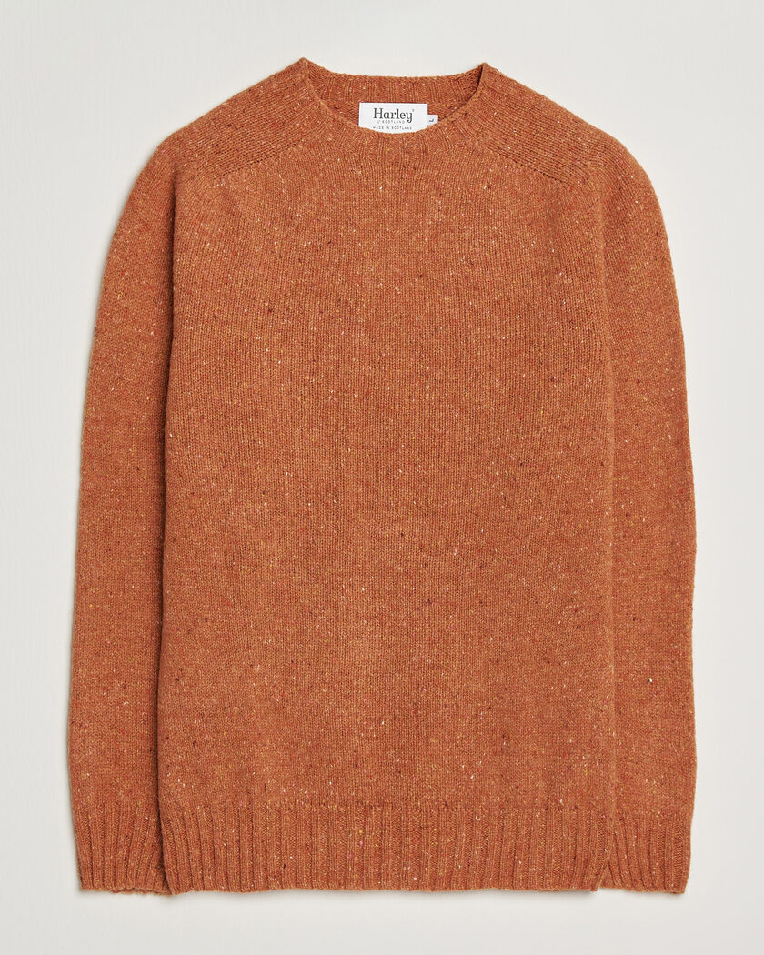 Harley Of Scotland Donegal Wool Crewneck Orange – Oranssi