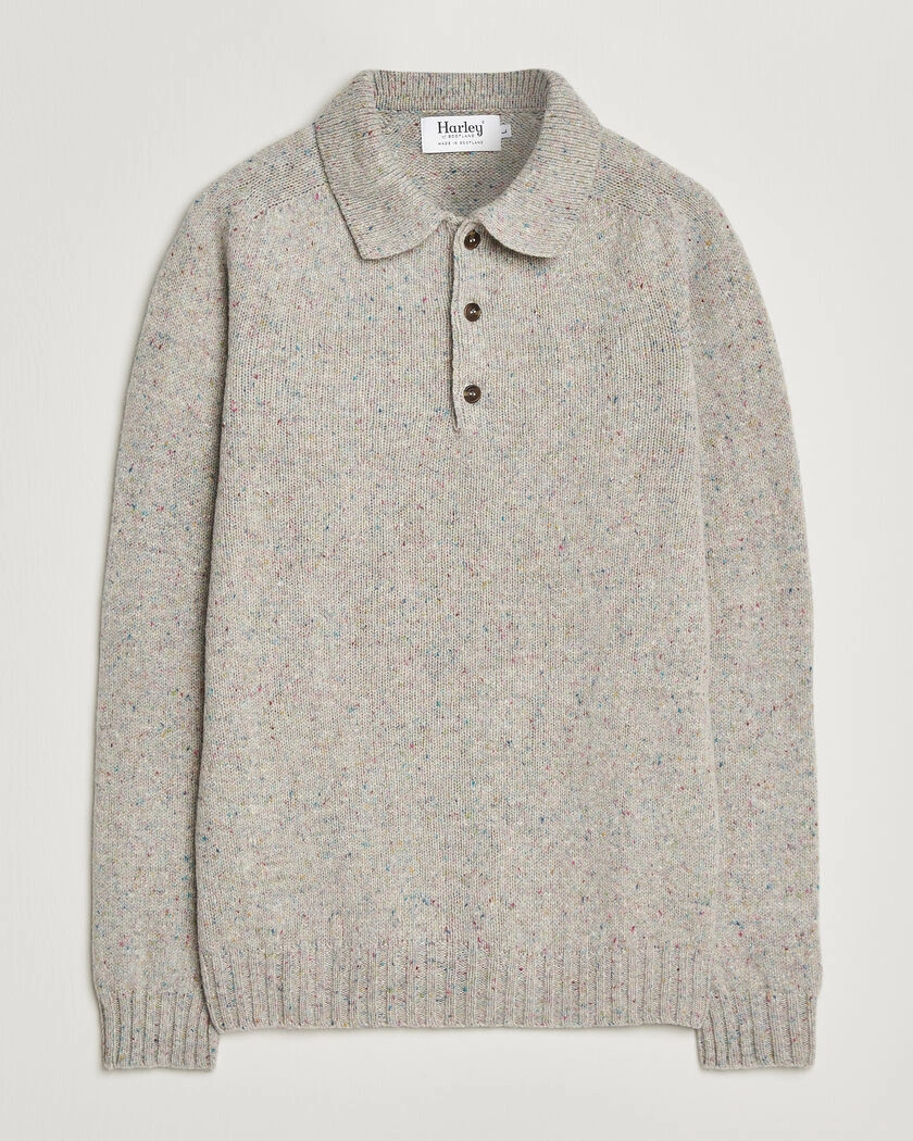 Harley Of Scotland Donegal Wool Polo Machair – Harmaa