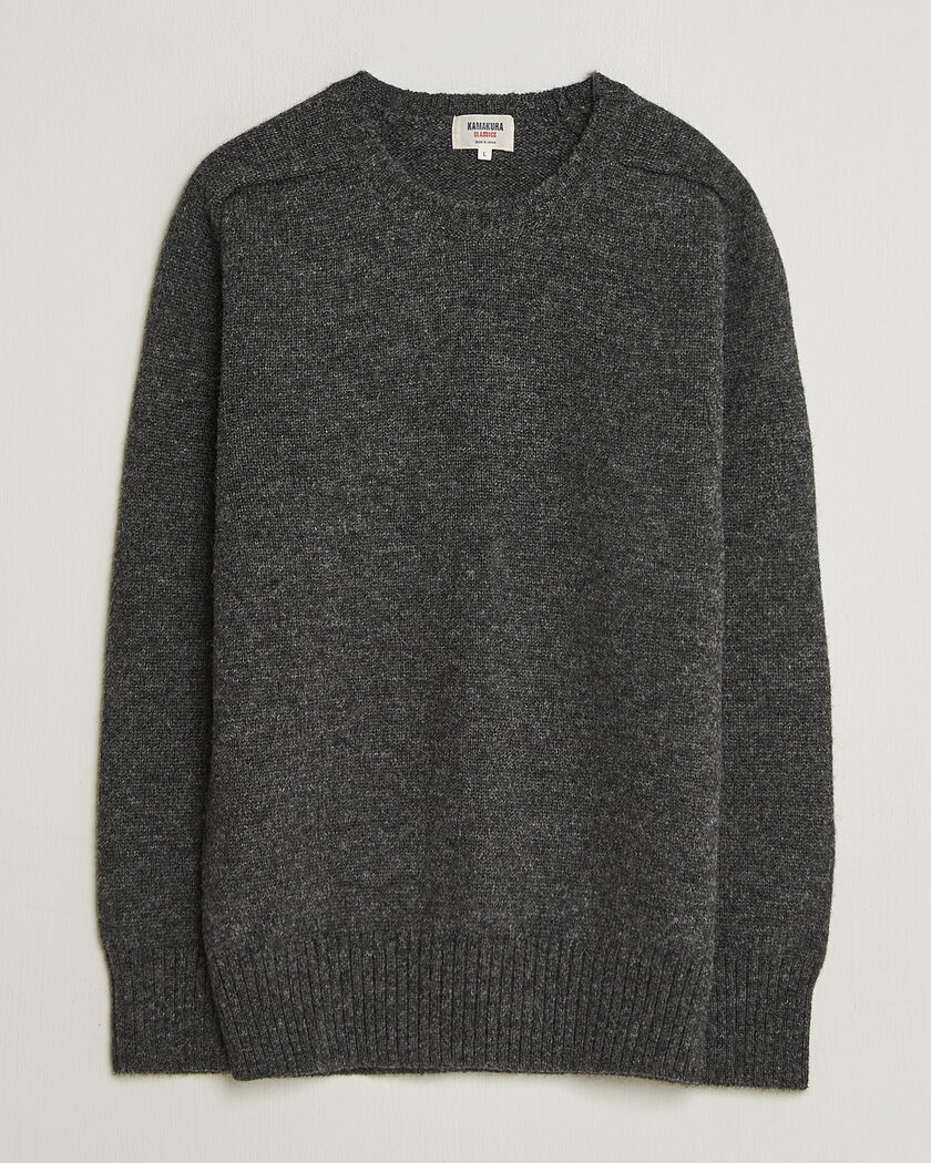 Kamakura Shirts 5 Gauge Shetland Sweater Gray – Harmaa
