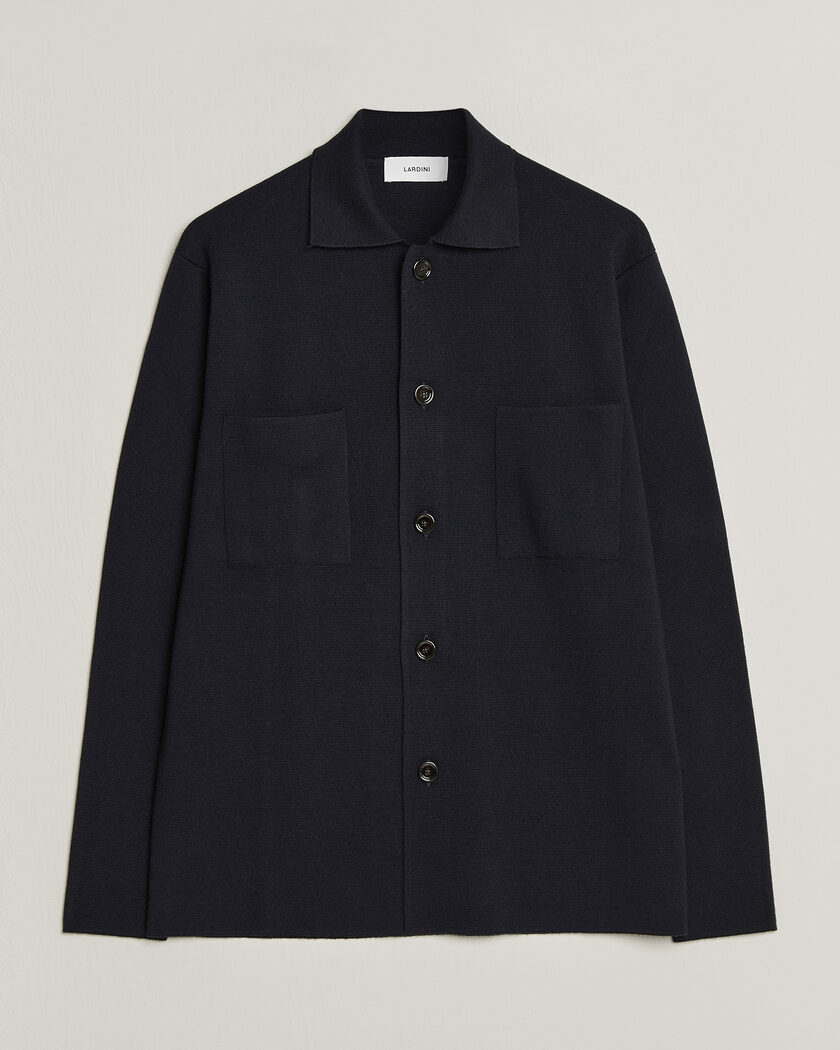 Lardini Knitted Pocket Overshirt Navy – Sininen