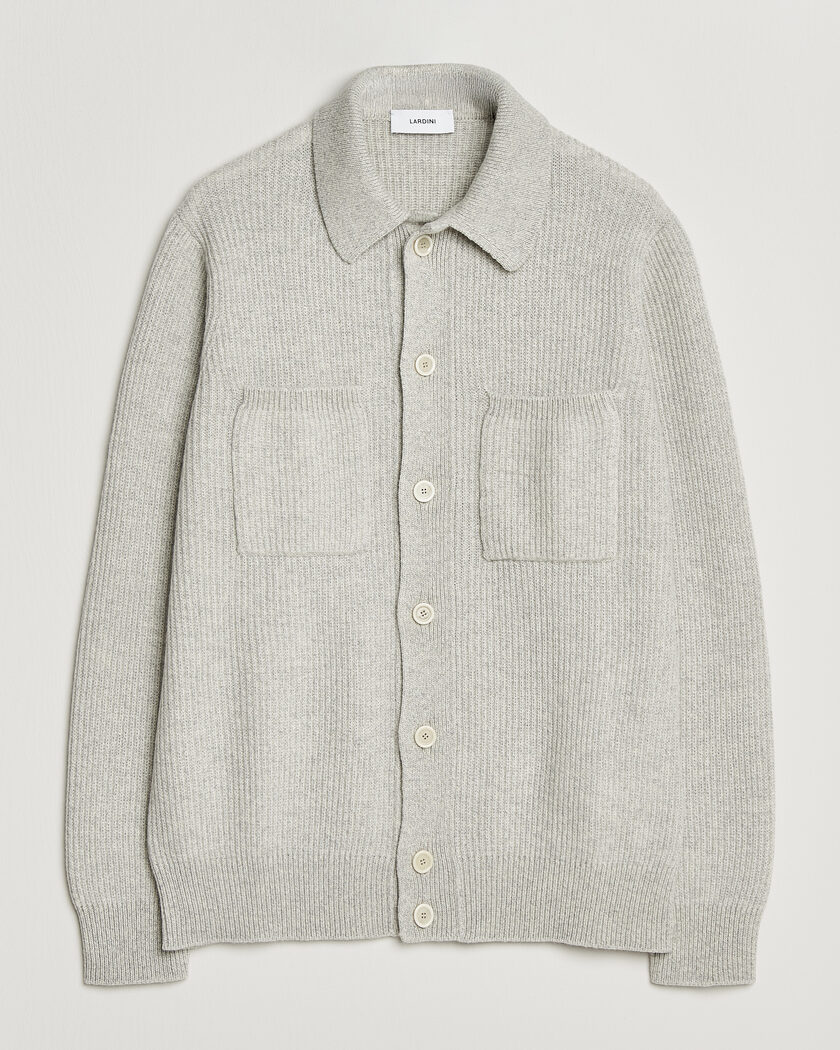 Lardini Heavy Knitted Cardigan Light Grey – Harmaa