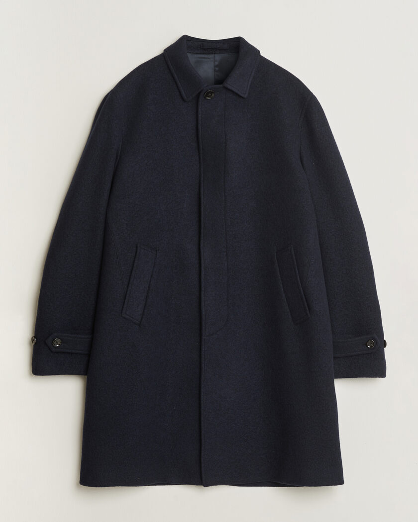 Lardini Wool/Cashmere Boucle Car Coat Navy – Sininen