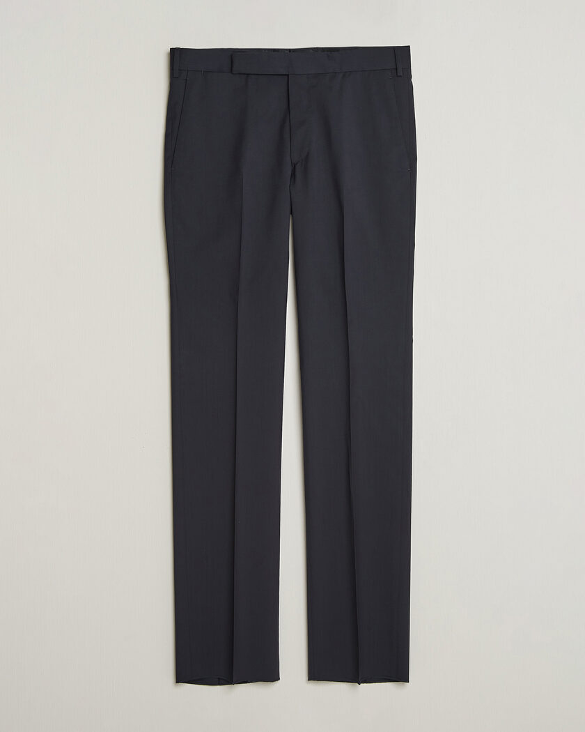 Lardini Straight Fit Wool Trousers Navy – Sininen