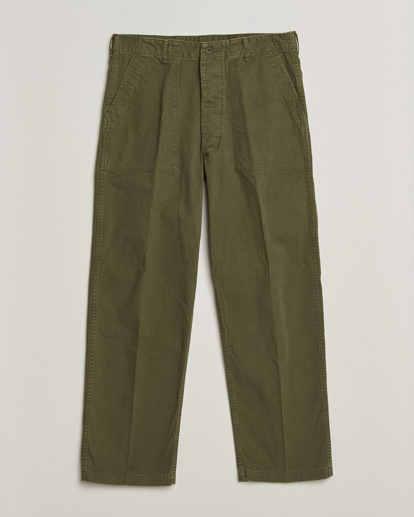 orSlow Vintage Fit Herringbone Fatigue Pants Army Green – Vihreä