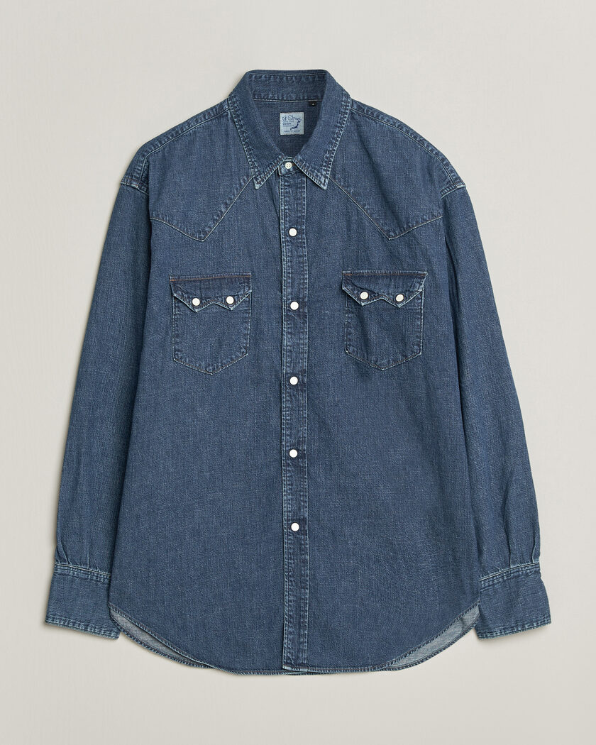 orSlow Denim Western Shirt Vintage Indigo – Sininen