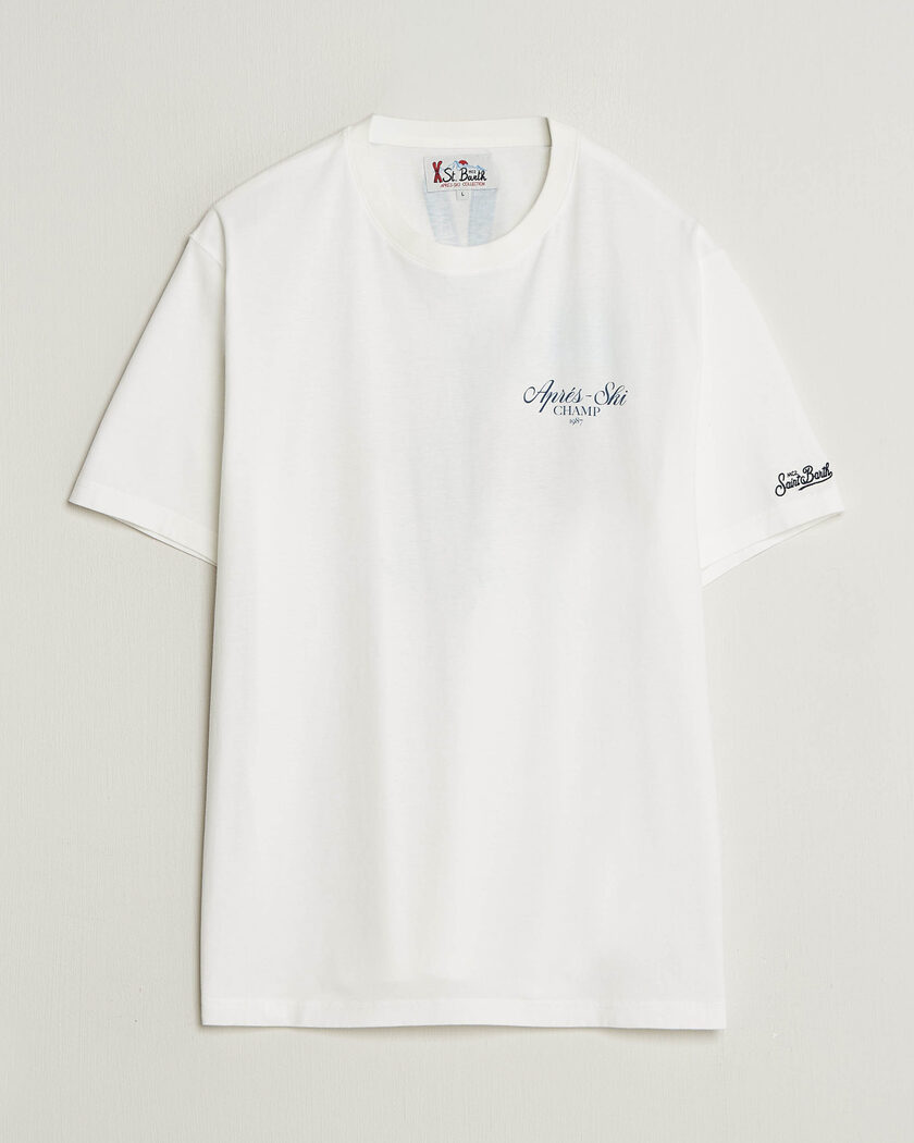 MC2 Saint Barth Back Printed Cotton T-Shirt Ski Post Race – Valkoinen