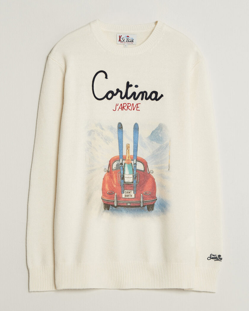 MC2 Saint Barth Heron Printed Sweater Cortina – Valkoinen