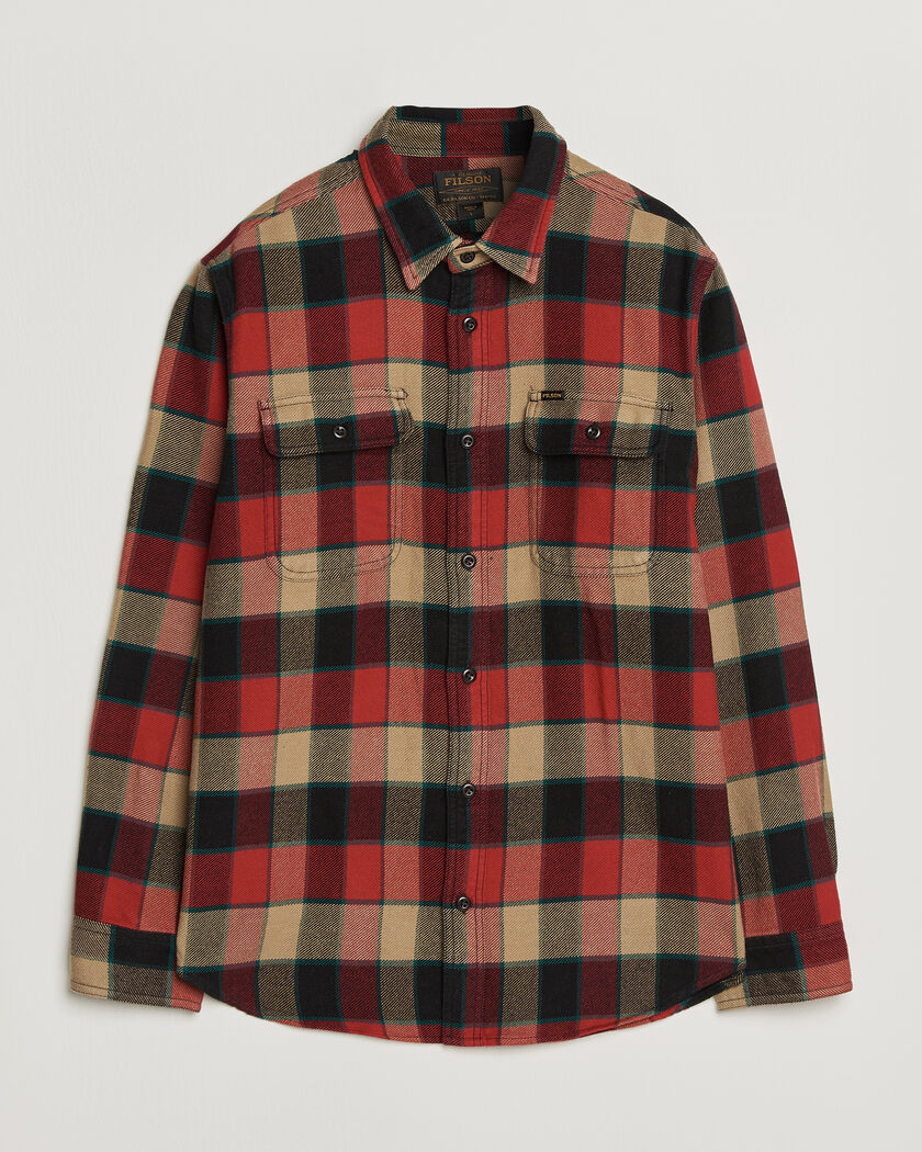  Filson Vintage Flannel Work Shirt Red/Cream – Punainen