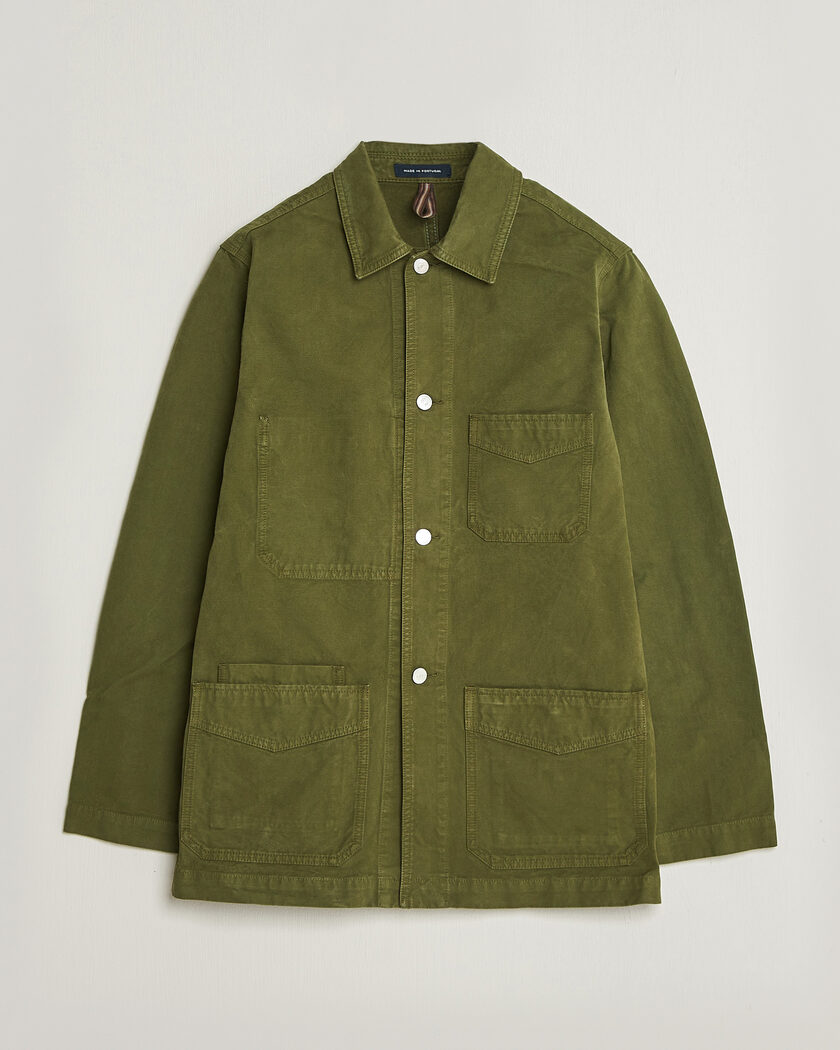 Drake's Duck Cotton Canvas Chore Jacket Olive – Vihreä
