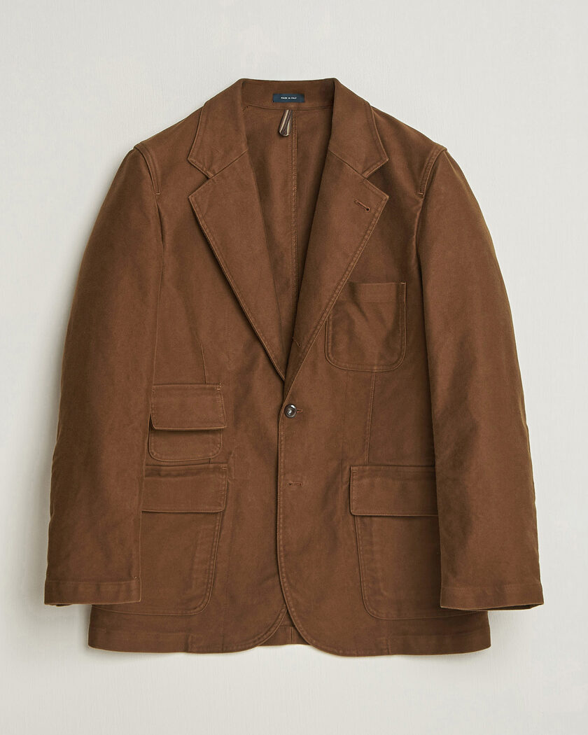 Drake's MKIV Japanese Moleskin Games Blazer Brown – Ruskea