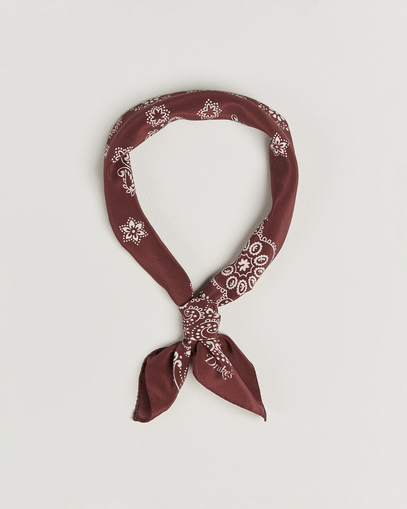Drake's Traditional Silk Bandana Burgundy – Punainen
