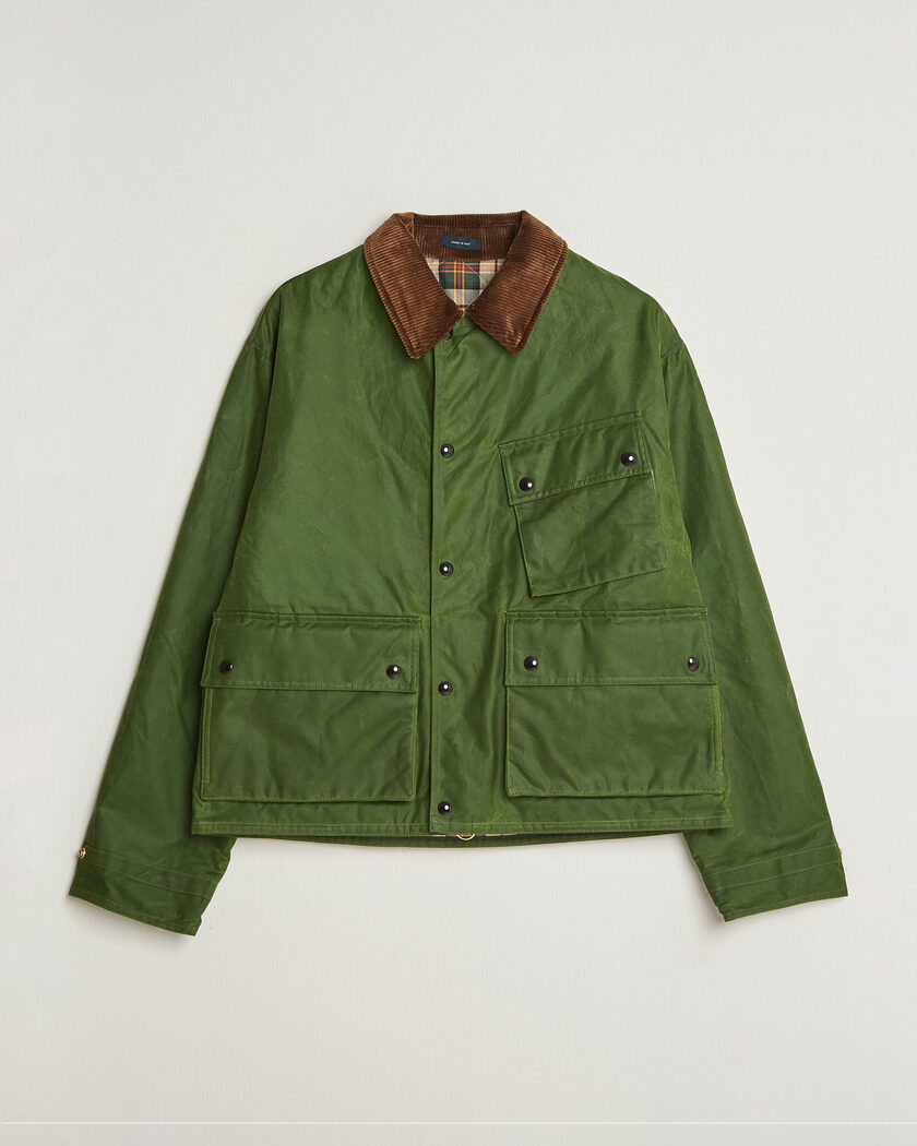 Drake's Waxed Wader Jacket Lemongrass – Vihreä
