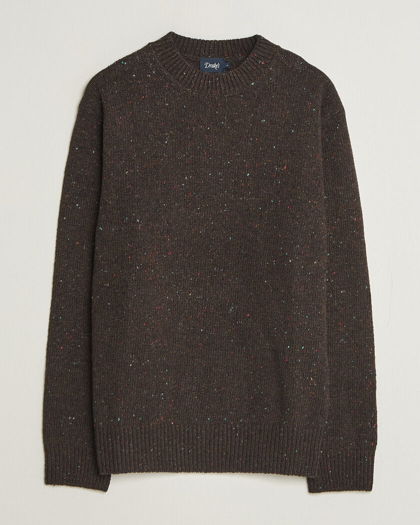 Drake's Donegal Crewneck Brown – Ruskea