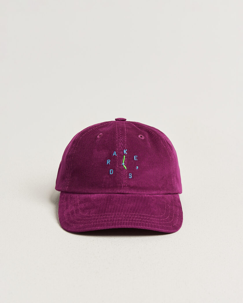 Drake's Clock Twill Cord Baseball Cap Red – Punainen