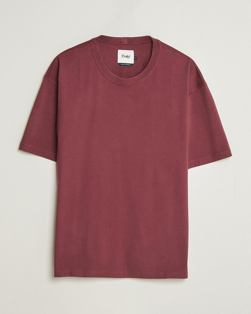 Drake's O´Clock Back Print Hiking T-Shirt Dark Plum – Harmaa