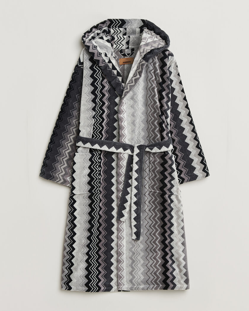 Missoni Home Giacomo Hooded Bathrobe Multi Black – Musta