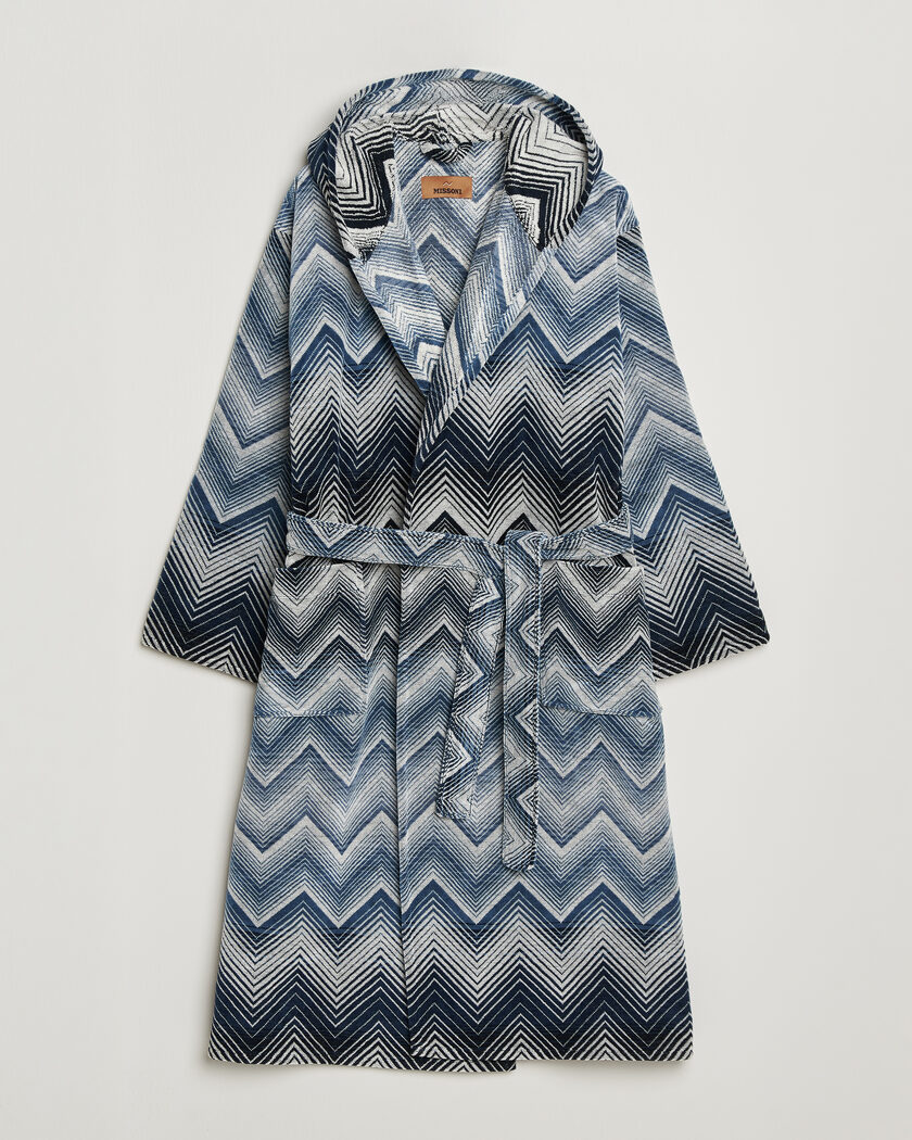 Missoni Home Marea Hooded Bathrobe Multi Blue – Sininen