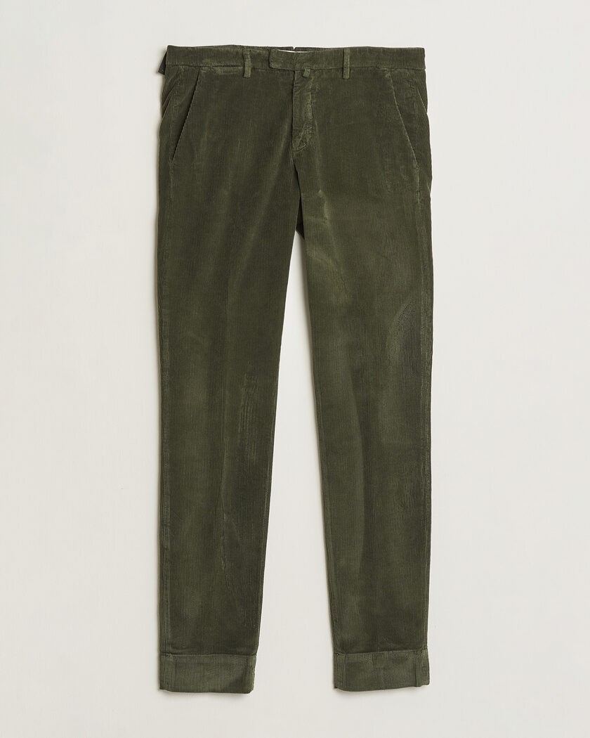 Briglia 1949 Slim Fit Corduroy Trousers Dark Green – Vihreä