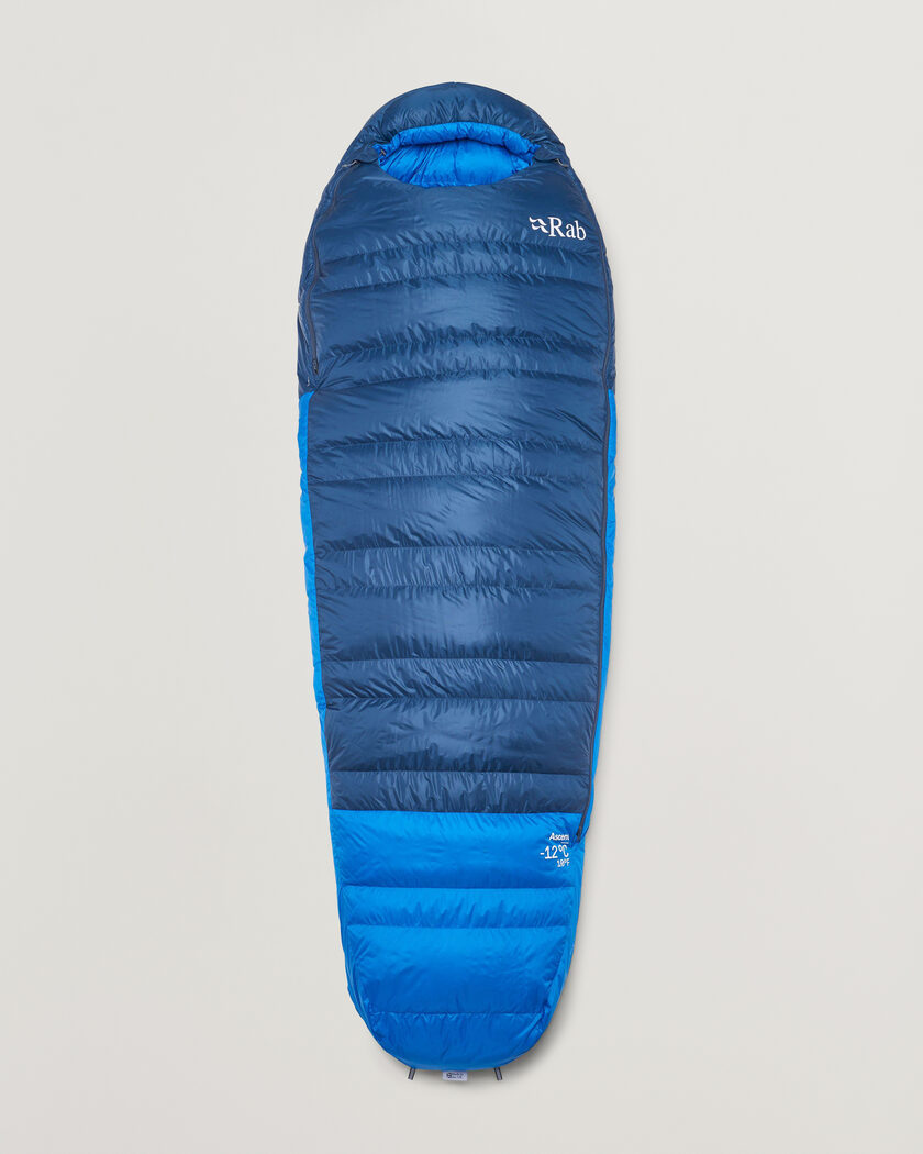 Rab Ascent -12 Sleeping Bag Long Tempest Blue/Maya Blue – Sininen