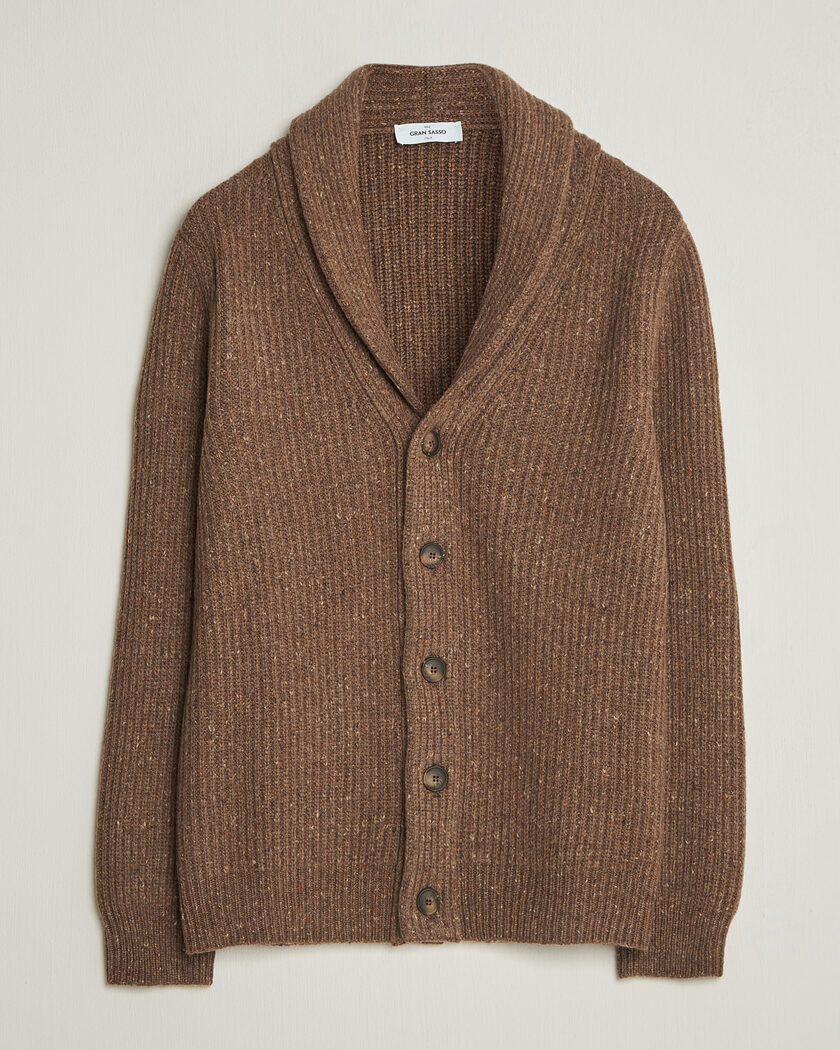 Gran Sasso Wool/Cashmere Donegal Cardigan Brown – Ruskea