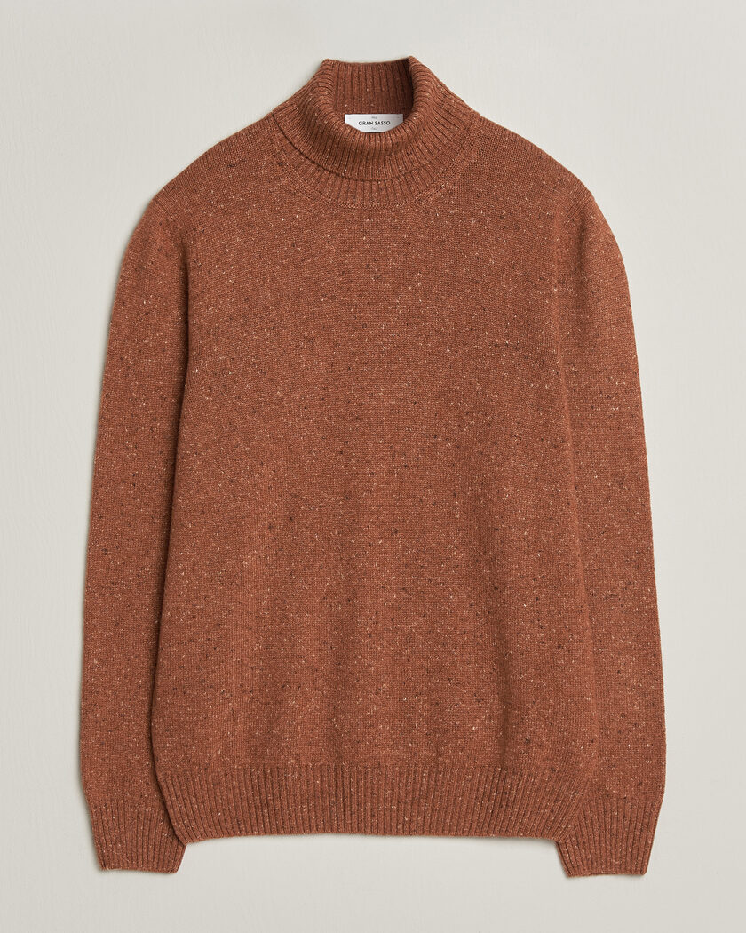 Gran Sasso Wool/Cashmere Donegal Rollneck Rust Orange – Oranssi