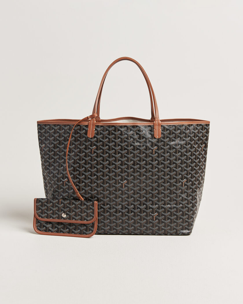 Goyard Pre-Owned Saint Louis GM Coated Canvas Tote Bag Black – Musta