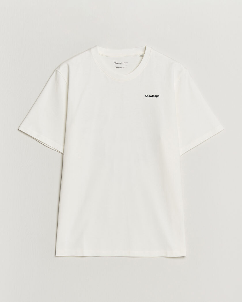 KnowledgeCotton Apparel Back Print T-Shirt Egret – Valkoinen