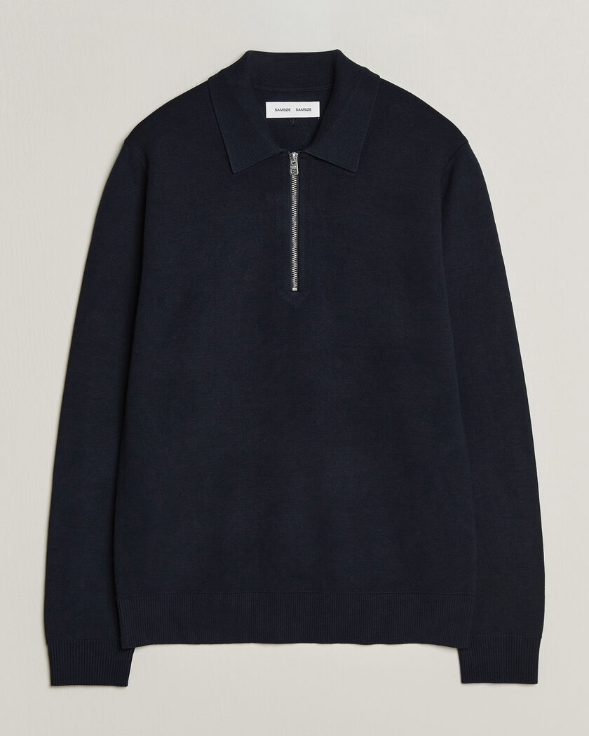 Samsøe Samsøe Matt Half Zip Polo Sky Captain – Sininen