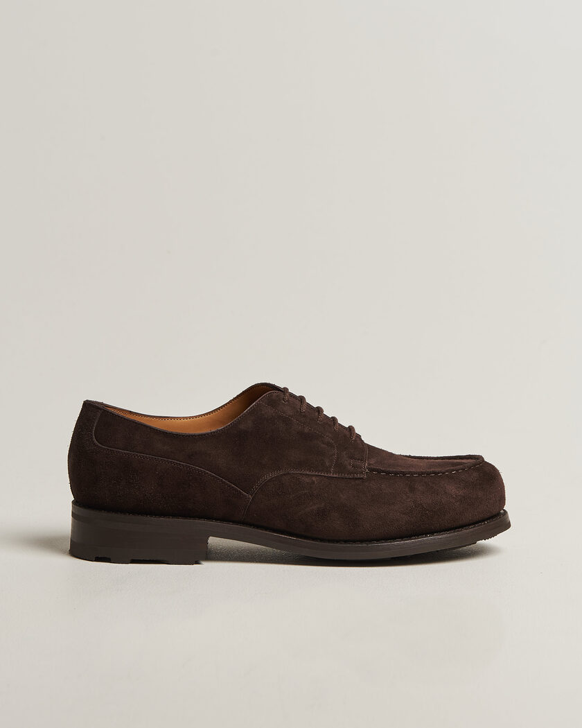 J.M. Weston Golf Derby Dark Brown Suede – Ruskea