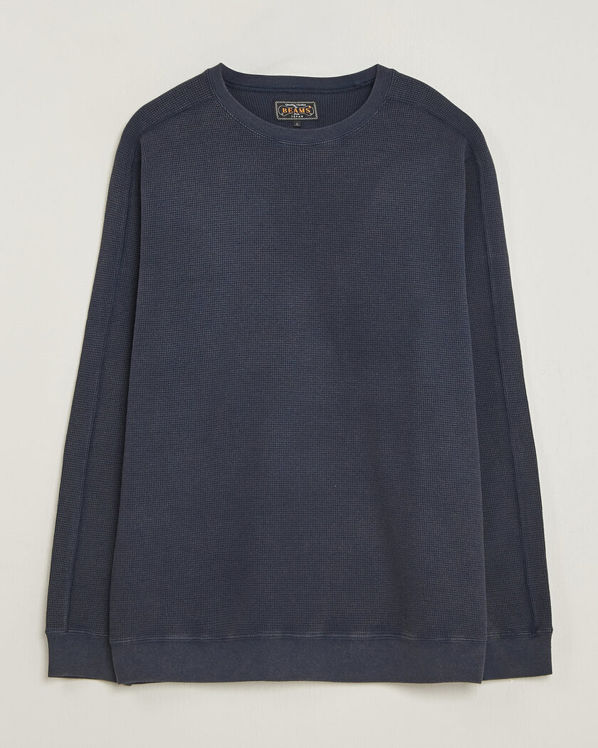 BEAMS PLUS Fade Thermal Crew Navy – Sininen