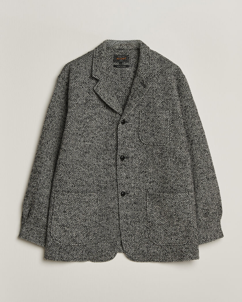 BEAMS PLUS Wool Herringbone Jacket Grey – Harmaa