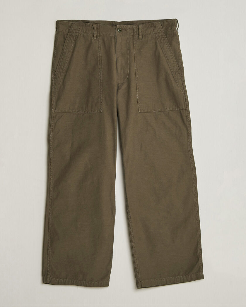 BEAMS PLUS MIL Utility Sateen Trousers Olive Brown – Vihreä