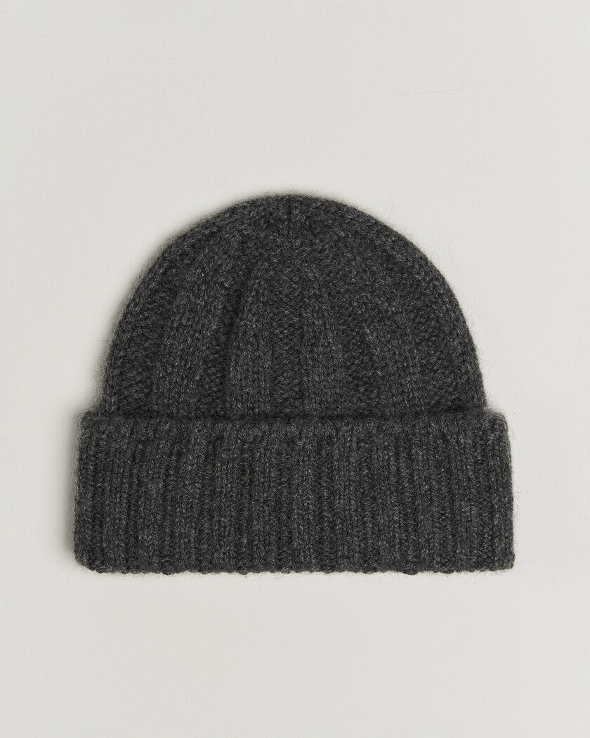 BEAMS PLUS Cashmere Rib Beanie Grey – Harmaa
