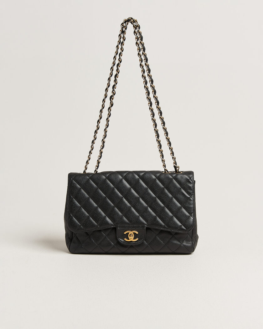 Chanel Pre-Owned Classic Jumbo Single Flap Bag Caviar Black – Musta