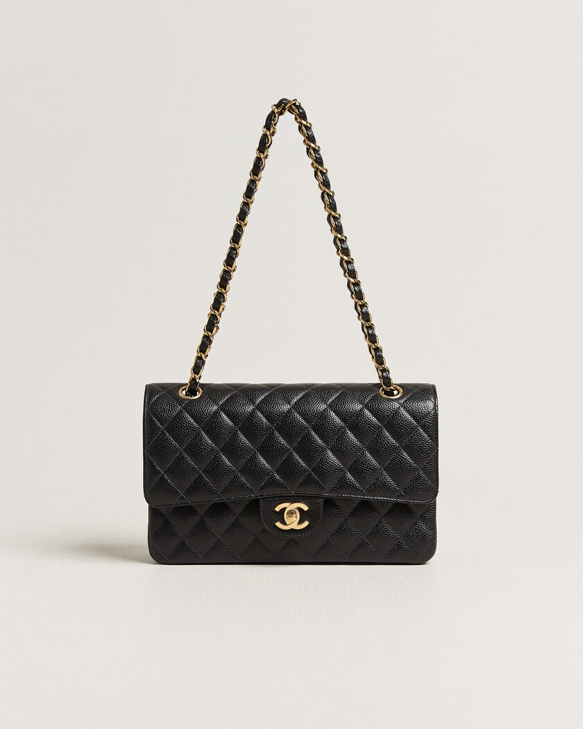 Chanel Pre-Owned Classic Medium Double Flap Bag Caviar Black – Musta