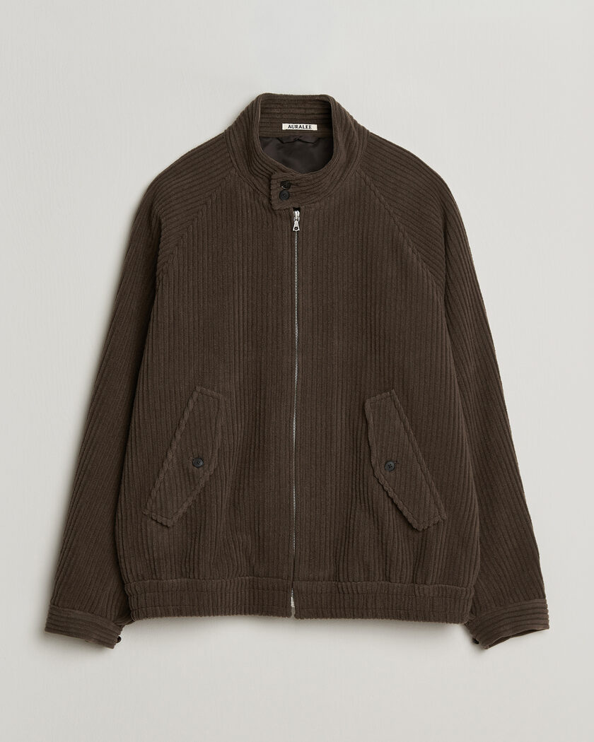 Auralee Wool Cashmere Corduroy Zip Jacket Smoky Brown – Ruskea