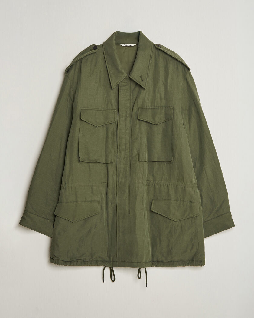 Auralee Brushed Padded Military Jacket Olive – Vihreä