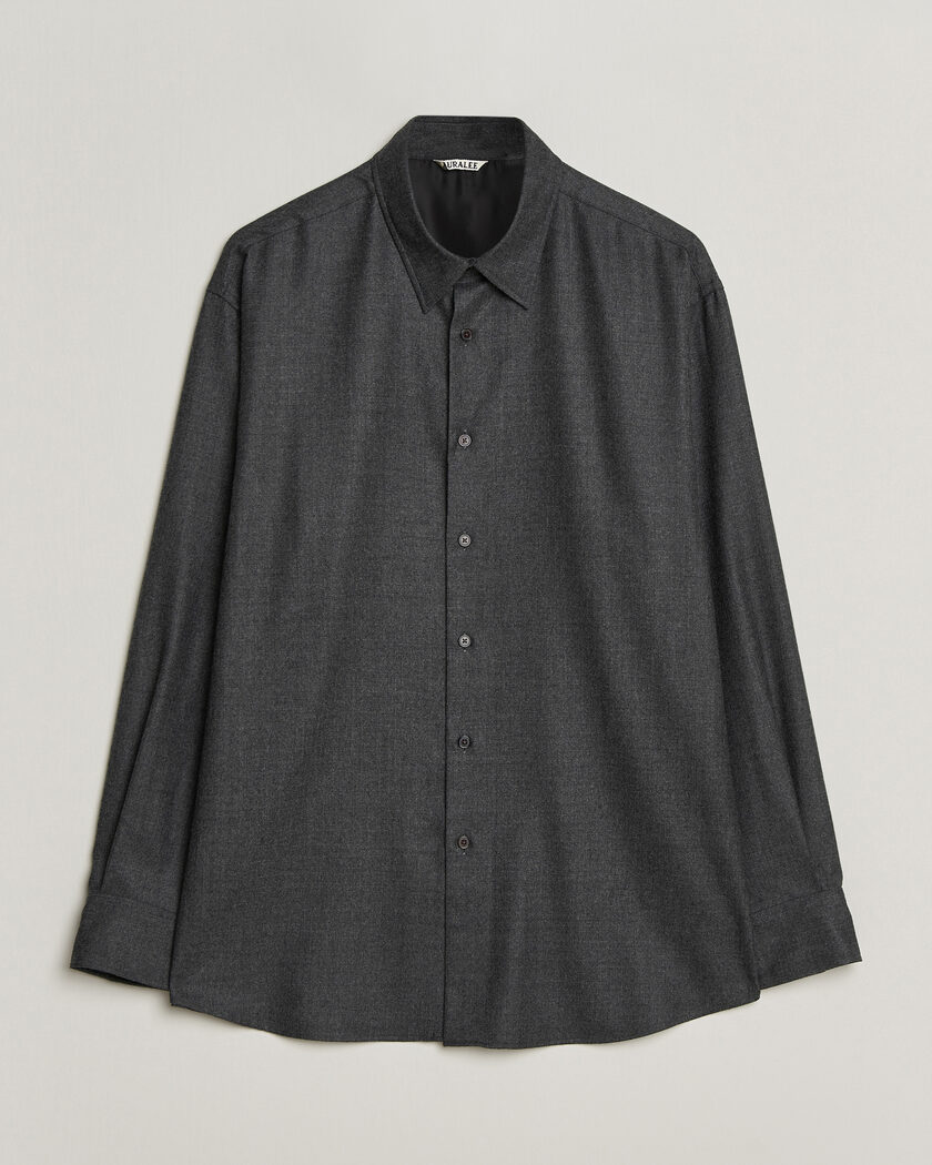 Auralee Super Light Wool Shirt Charcoal – Harmaa