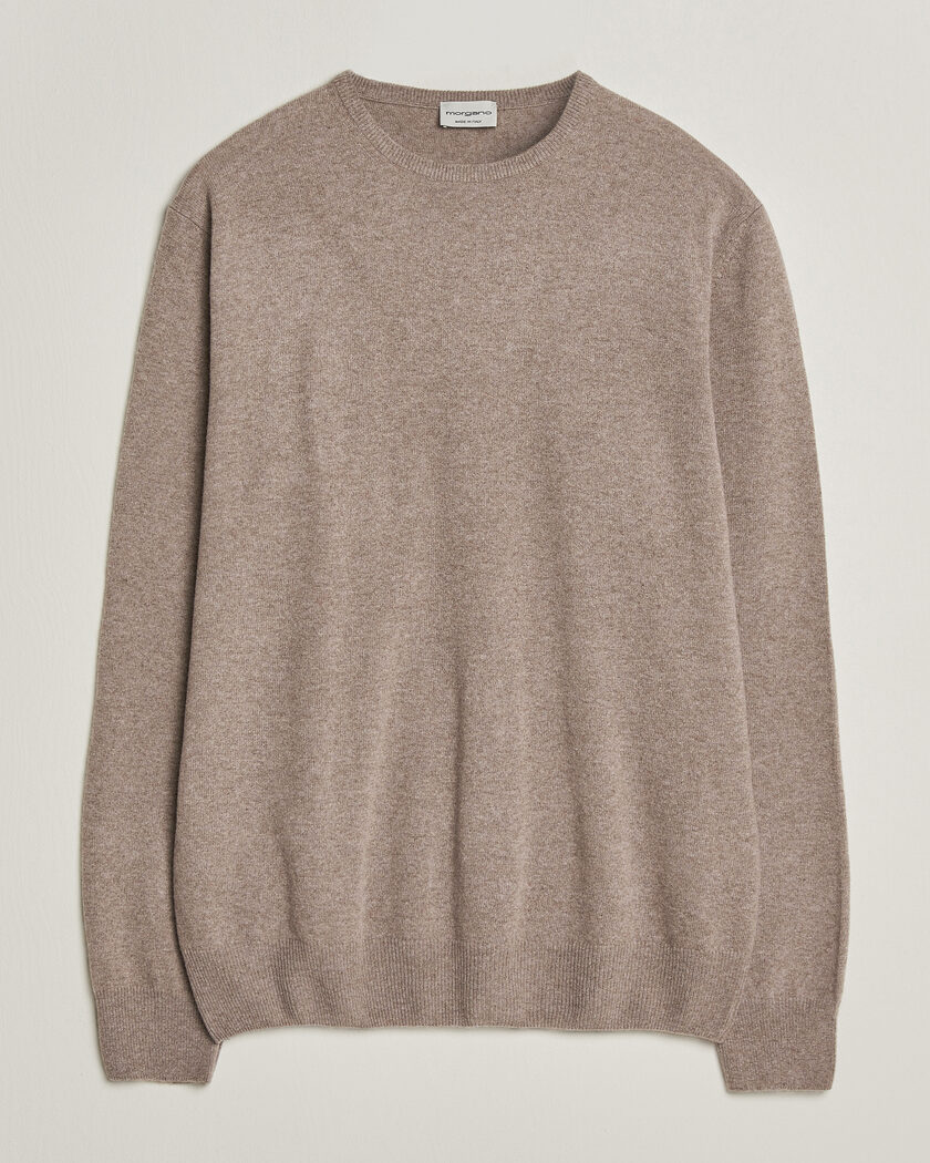 Morgano Wool/Cashmere Crewneck Walnut – Ruskea