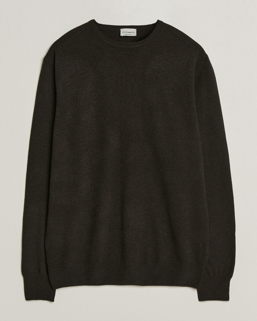 Morgano Wool/Cashmere Crewneck Dark Brown – Ruskea