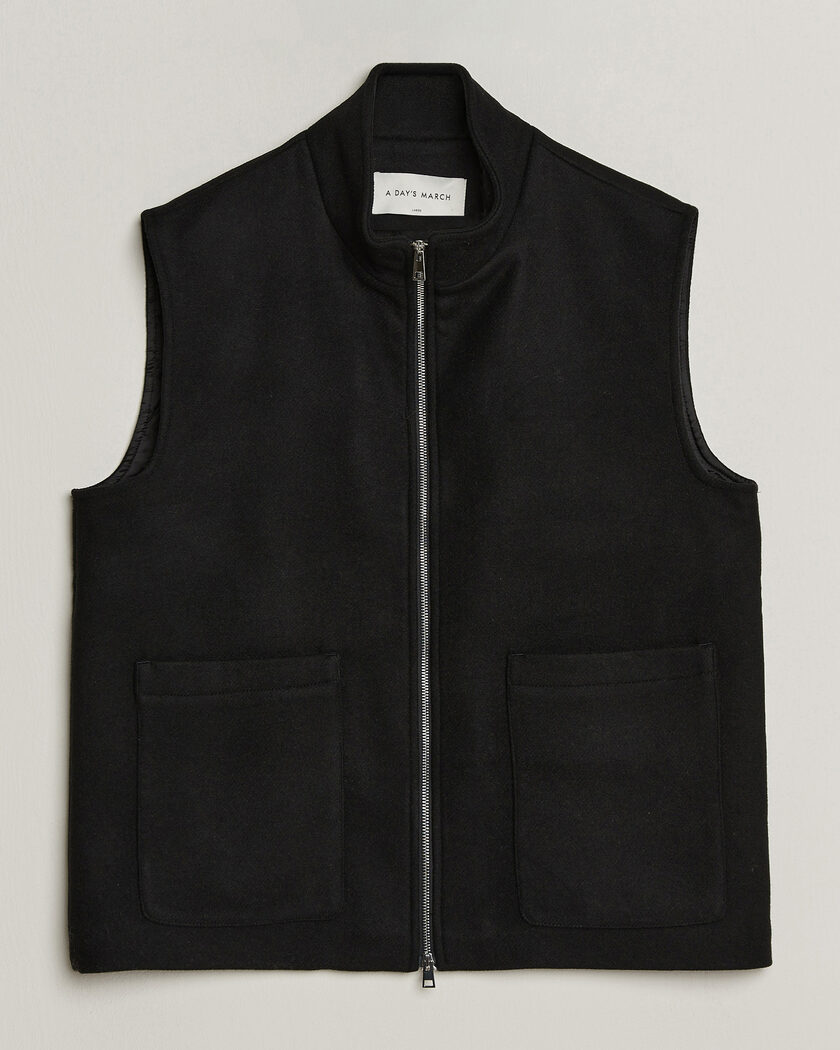 A Day's March Canora Lined Wool Vest Black – Musta