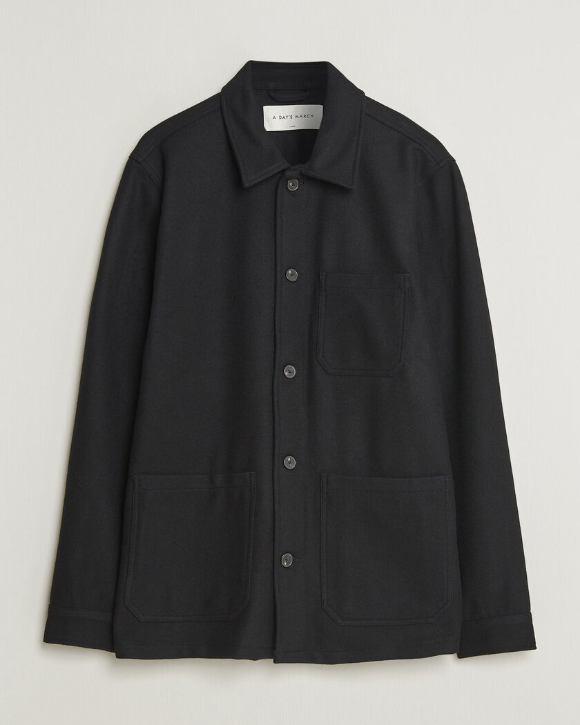 A Day's March Original Wool Overshirt Black – Musta