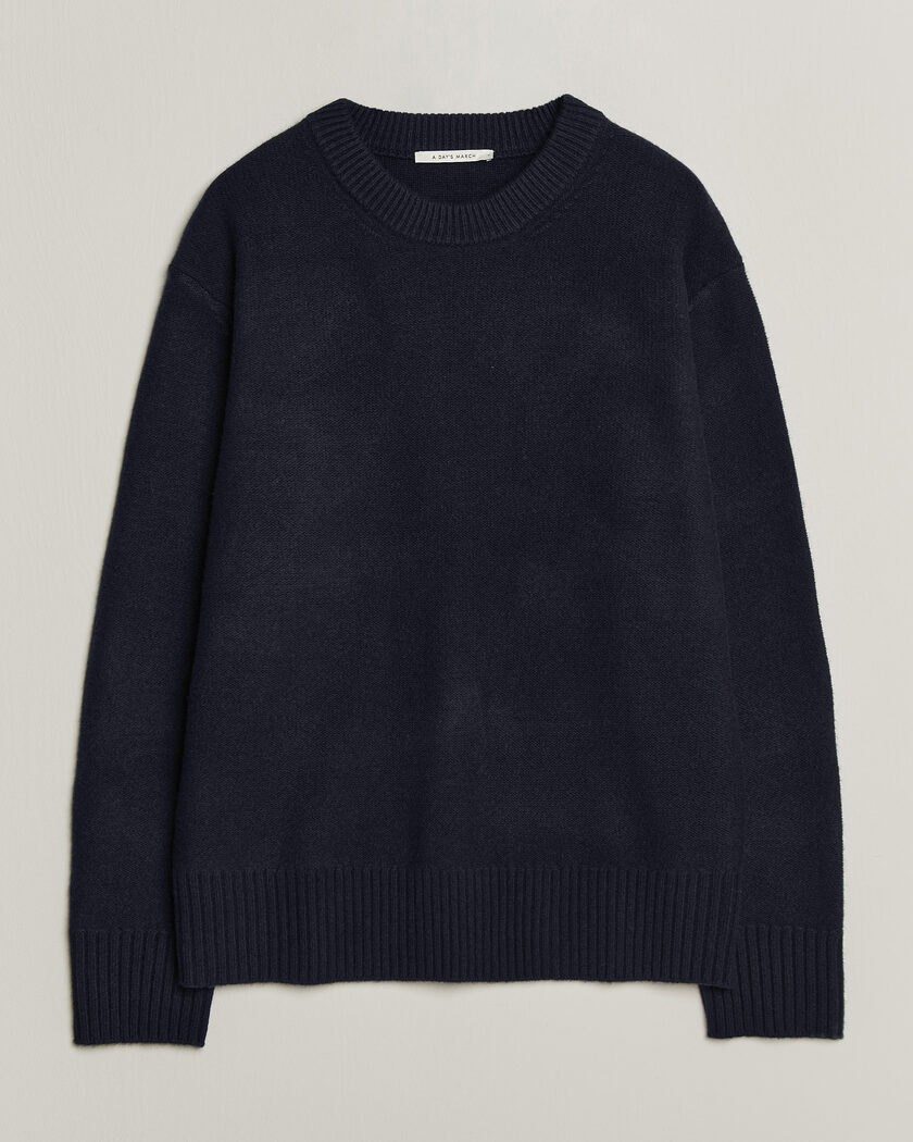 A Day's March Tietar Boiled Merino Sweater Navy – Sininen