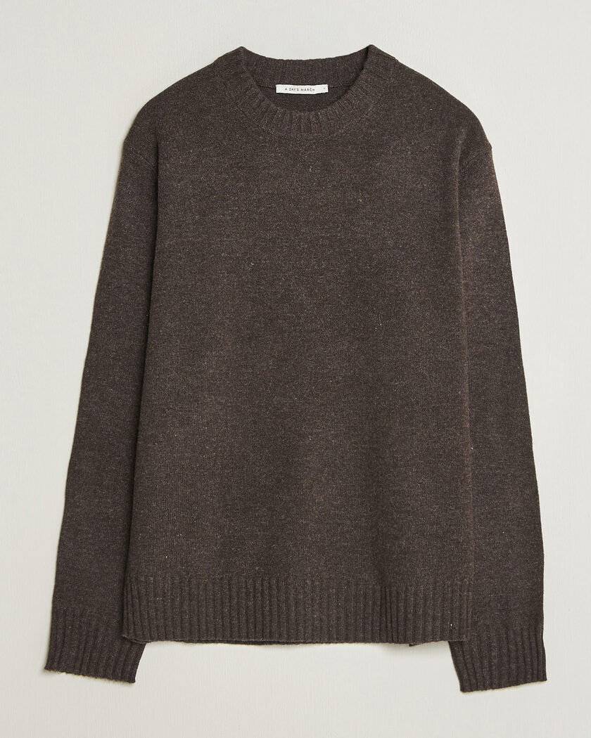 A Day's March Marlow Lambswool Sweater Dark Brown – Ruskea