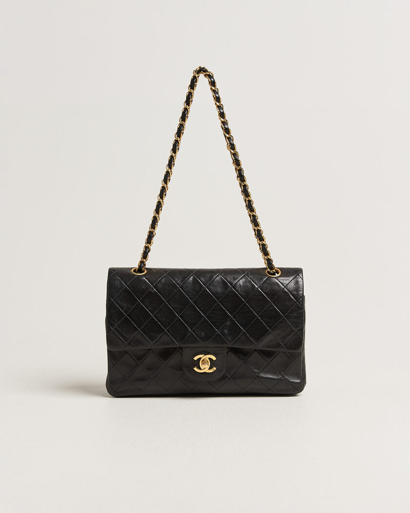 Chanel Pre-Owned Classic Medium Double Flap Bag Lambskin Black – Musta