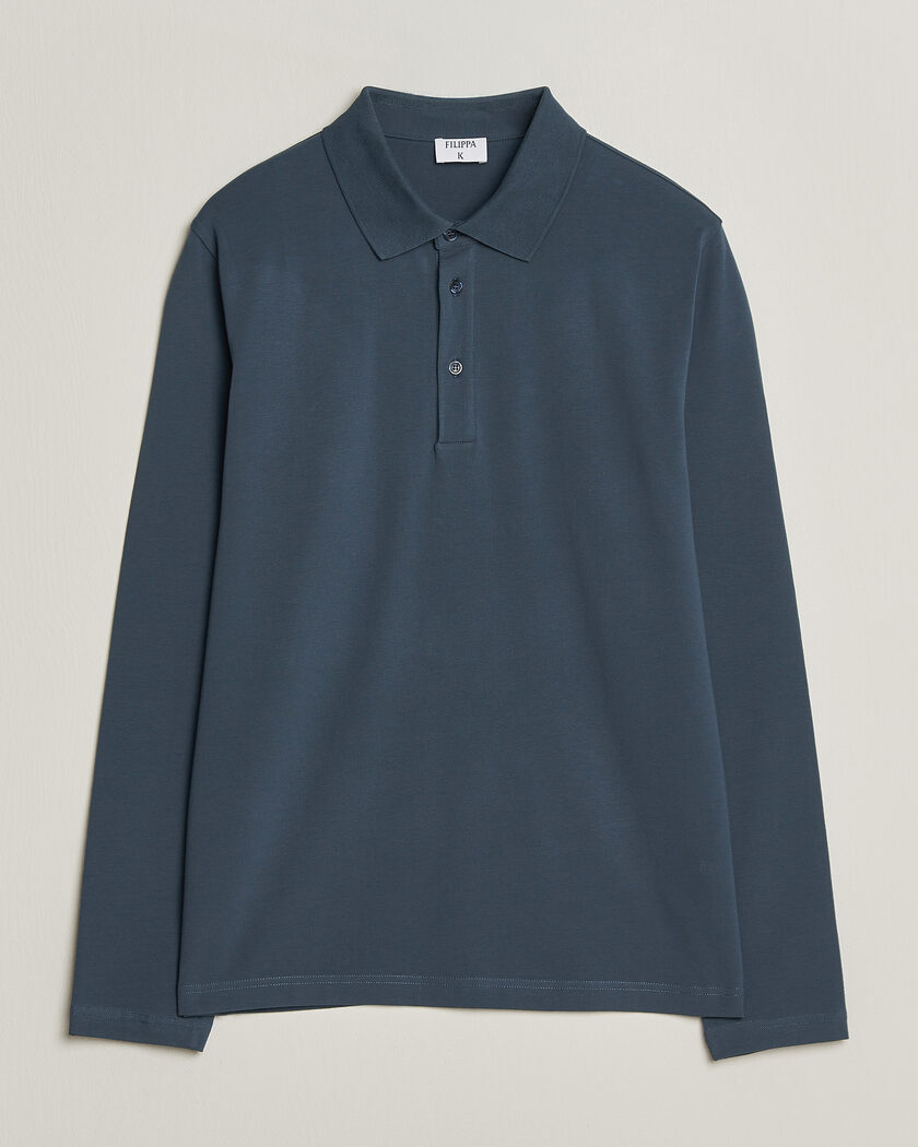 Filippa K Luke Lycra Polo Shirt Stone Blue – Sininen