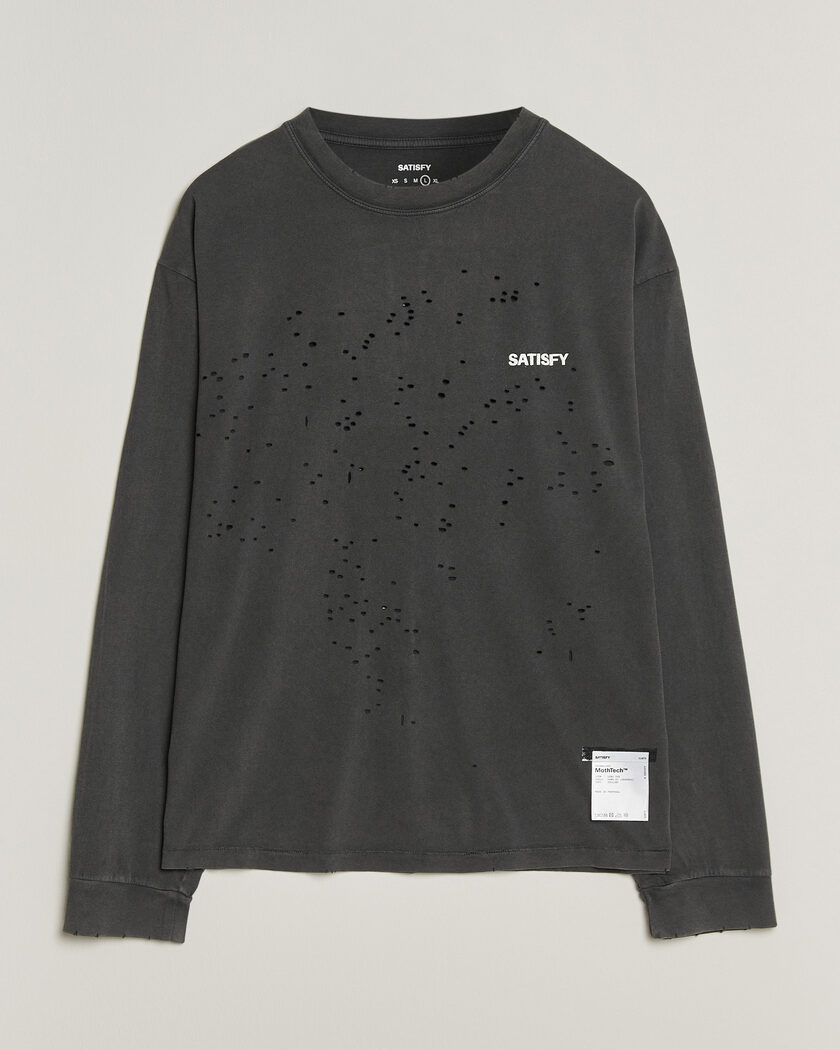 Satisfy MothTech Long Sleeve T-Shirt Aged Black – Musta