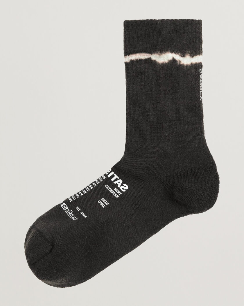 Satisfy Merino Nylon Tube Socks Black Tie Dye – Musta