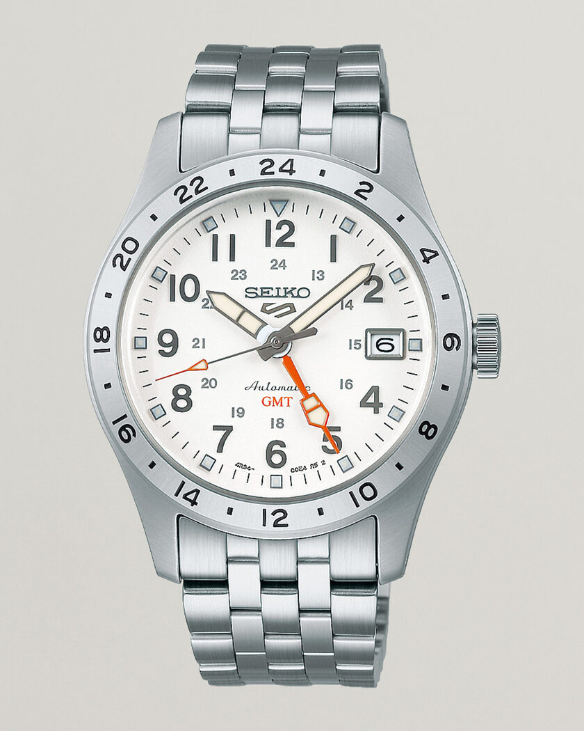 Seiko 5 Sports Automatic GMT 39mm White Dial – Valkoinen