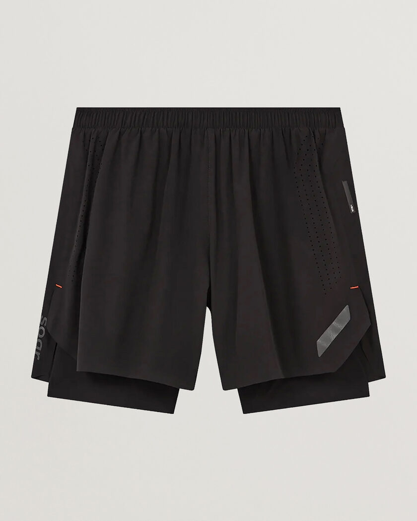 SOAR Running Dual Run Shorts Black – Musta
